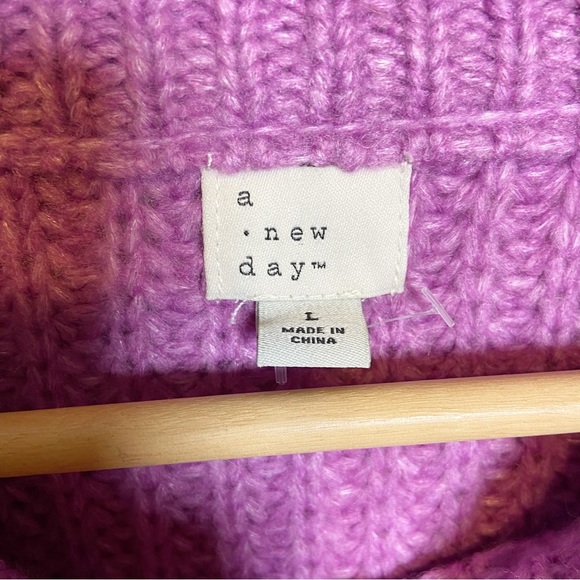 NWT A New Day Chunky Purple Pullover Sweater - Picture 4 of 7